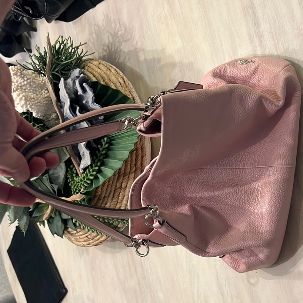 Coach Pink Shoulder Bag with Slouchy Design